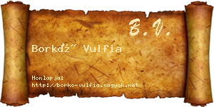 Borkó Vulfia névjegykártya
